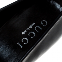 Gucci Black Leather Horsebit Loafers Size 46