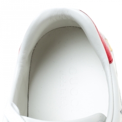 Pre Owned حذاء رياضي غوتشي بحافة منخفضة آيس نجوم ميتاليك جلد أبيض مقاس 41