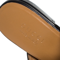 Pre Owned صندل غوتشي برنستون مرصع كريستال جلد أسود مقاس 40