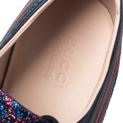 Gucci Multicolor Jacquard Fabric And Leather Web GG Low Top Sneakers Size 45