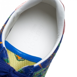 Gucci Multicolor Floral Jacquard Fabric Ace Low Top Sneakers Size 41.5