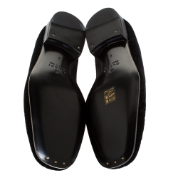 Gucci Black GG Velvet and Leather Smoking Slippers Size 40