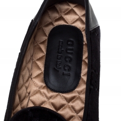 Gucci Black GG Velvet and Leather Smoking Slippers Size 40