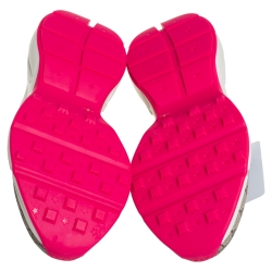 Pre Owned Gucci Multicolor GG Canvas And Leather Rhyton Sneakers Size 40