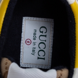 Pre Owned Gucci Multicolor GG Canvas And Leather Rhyton Sneakers Size 40