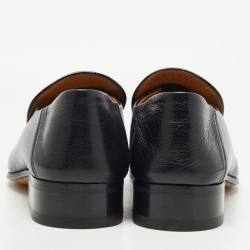 Gucci Black Leather Jordaan Horsebit Slip On Loafers Size 42