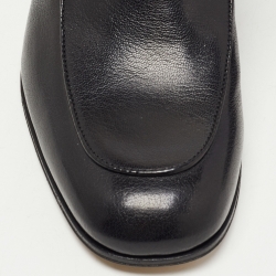 Gucci Black Leather Jordaan Horsebit Slip On Loafers Size 42