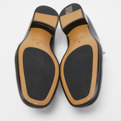 Pre Owned Gucci Black Leather Jordaan Horsebit Slip On Loafers Size 40