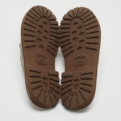 Gucci Brown Canvas and Leather Trim Embellishment Mules Size 45