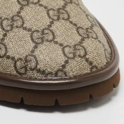 Gucci Brown Canvas and Leather Trim Embellishment Mules Size 45