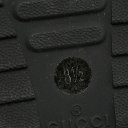 مملوكة مسبقًا Gucci Black Guccissima Leather Web Detail Lace Up Sneakers Size 42.5