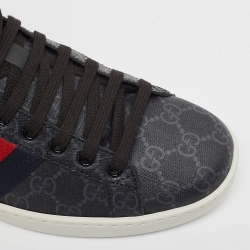 مملوكة مسبقًا Gucci Black GG Supreme Canvas Ace High Top Sneakers Size 42