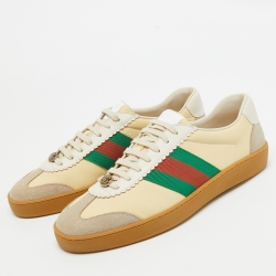 Pre Owned Gucci Multicolor Leather and Suede G74 Sneakers Size 42