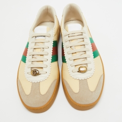 Pre Owned Gucci Multicolor Leather and Suede G74 Sneakers Size 42