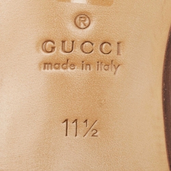 Pre Owned Gucci Brown Leather Jakarta Loafers Size 45.5