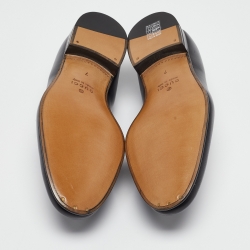 Gucci Black Leather Interlocking G Loafers Size 41