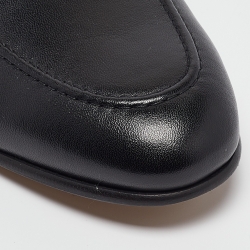 Gucci Black Leather Interlocking G Loafers Size 41
