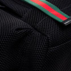 Gucci Black Mesh Embroidered Hollywood Backpack 