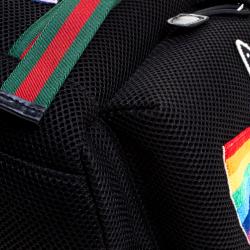 Gucci Black Mesh Embroidered Hollywood Backpack 