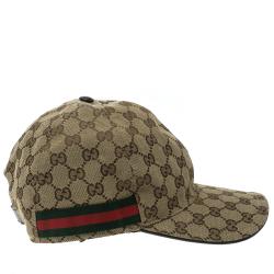 مملوكة مسبقًا كاب بيسبول غوتشي كانفاس غوتشيسيما بيج وجلد بشريط ويب XL