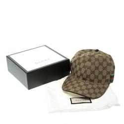 مملوكة مسبقًا كاب بيسبول غوتشي كانفاس غوتشيسيما بيج وجلد بشريط ويب XL