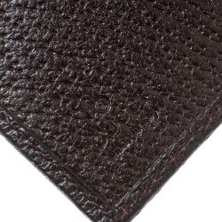 Pre Owned Gucci Beige/Brown GG Canvas and Leather Passport Cover