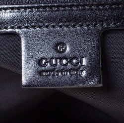 Gucci Black Mesh Fabric Hollywood Embroidered Backpack