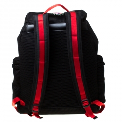 Gucci Black Mesh Fabric Hollywood Embroidered Backpack