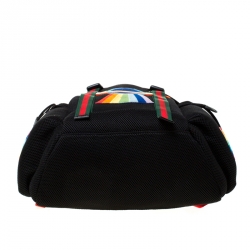 Gucci Black Mesh Fabric Hollywood Embroidered Backpack