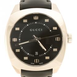 مملوكة مسبقًا Gucci Black Stainless Steel 142.3 Men's Wristwatch 40 mm