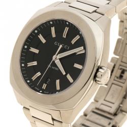 Pre Owned Gucci Black Stainless Steel 142.2 Men's Wristwatch 44 mm
