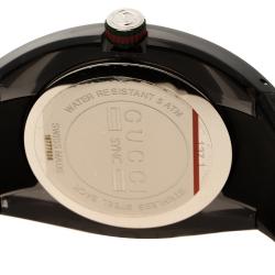 Gucci Black Nylon and Stainless Steel Sync 137.1 Men's Wristwatch 46 mm