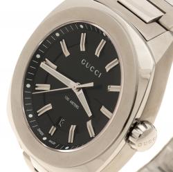 Pre Owned Gucci Black Stainless Steel 142.2 Men's Wristwatch 44 mm