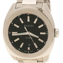 Pre Owned Gucci Black Stainless Steel 142.2 Men's Wristwatch 44 mm
