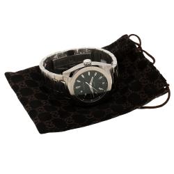 Pre Owned Gucci Black Stainless Steel 142.2 Men's Wristwatch 44 mm