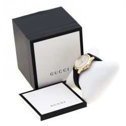 Gucci Silver Gold Plated Stainless Steel G-Timeless 126.4 Women's Wristwatch 38 mm