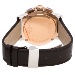 Gucci Black Two-Tone Stainless Steel Leather G-Chrono 101.2 Men's Wristwatch 44 mm