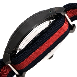 Gucci Black PVD Coated Stainless Steel Dive Tiger Embroidered 136.2 Men's Wristwatch 45 mm