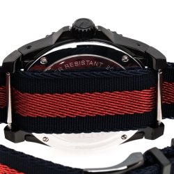 Gucci Black PVD Coated Stainless Steel Dive Tiger Embroidered 136.2 Men's Wristwatch 45 mm