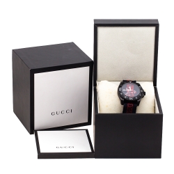 Gucci Black PVD Coated Stainless Steel Dive Snake Embroidered 136.2 Men's Wristwatch 45 mm