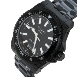 Gucci Black PVD Coated Stainless Steel Dive 136.2 Men's Wristwatch 45 mm