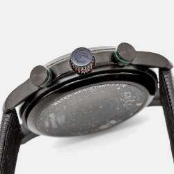 Gucci Black PVD Stainless Steel Leather G-Timeless YA126244 Men's Wristwatch 44 mm