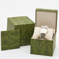Gucci Silver Two Tone Stainless Steel G-Timeless 126.4 Man's Wristwatch 40mm