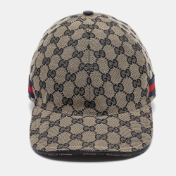 Pre Owned Gucci Original GG Web Canvas Baseball Hat XL