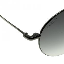 Pre Owned Gucci Black GG 4273/S Round Sunglasses