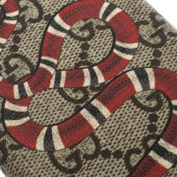 Pre Owned Gucci Beige GG Supreme Canvas Kingsnake Print iPhone 6 Case