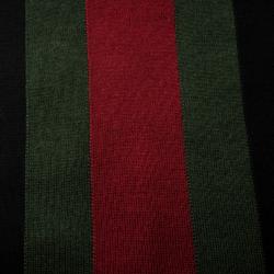 Gucci Black Silk Wool Web Stripe Detail Muffler