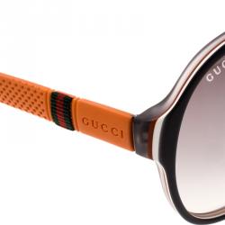 Pre Owned Gucci Grey/Orange GG 1065/S Aviator Sunglasses