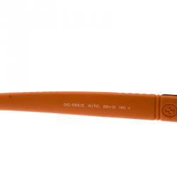 Pre Owned Gucci Grey/Orange GG 1065/S Aviator Sunglasses