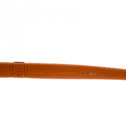 Pre Owned Gucci Grey/Orange GG 1065/S Aviator Sunglasses